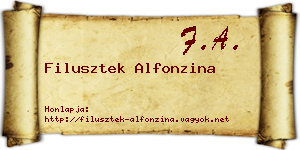 Filusztek Alfonzina névjegykártya